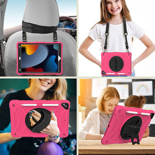 Carcasa pentru iPad 10.2 (2019/2020/2021), Cozevdnt, suport pentru creion, curea de umar, multicolor