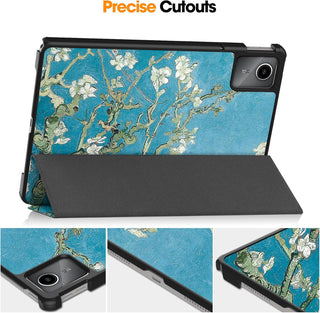 Husa Slim Sigloo, Smart Cover, Trifold, pentru Lenovo Tab M11 2024 (TB-330FU/TB-330XU/TB-331FC), 11", Cires Inflorit