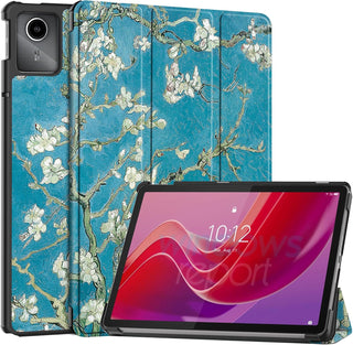 Husa Slim Sigloo, Smart Cover, Trifold, pentru Lenovo Tab M11 2024 (TB-330FU/TB-330XU/TB-331FC), 11", Cires Inflorit
