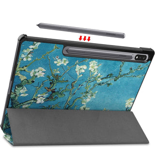 Husa Slim Sigloo, Smart Cover, Trifold, pentru Lenovo Tab P11 Pro( 2nd Gen), (TB-132FU/TB-138FU), 11.2", Cires Inflorit