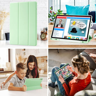Husa premium pentru Samsung Galaxy Tab S9 / S9 Fe, 11 inch, Sigloo, UltraSlim tip stand functie sleep/wake-up si slot pentru S-Pen, Green