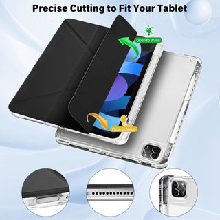 Husa Origami iPad 9.7", Sigloo, Compatibila iPad 6 (2018), iPad 5 (2017), iPad Air & Air 2 – Suport 5 Pozitii, Silicon Moale, Spate TPU, Stand Multifunctional