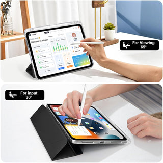 Husa Origami pentru iPad 9.7", Sigloo, Compatibila iPad 6 (2018), iPad 5 (2017), iPad Air & Air 2 – Suport 5 Pozitii, Silicon Moale, Spate TPU, Stand Multifunctional