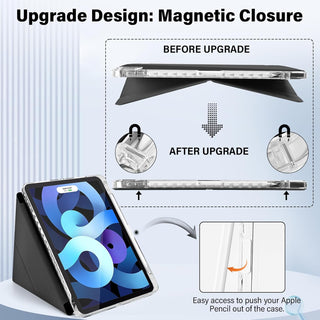 Husa Origami pentru iPad 9.7", Sigloo, Compatibila iPad 6 (2018), iPad 5 (2017), iPad Air & Air 2 – Suport 5 Pozitii, Silicon Moale, Spate TPU, Stand Multifunctional