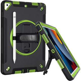 Husa Sigloo 3-in-1 pentru iPad 9.7” / iPad Pro 9.7” (2017/2018) – Protectie Completa, Suport Rotativ, Negru cu Verde