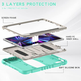 Husa premium Sigloo pentru Apple iPad Air 11, Air 5, Air 4, (11/10.9 Inch) – Protectie Completa, suport rabatabil, Verde deshis