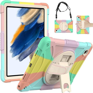 Husa rezistenta pentru iPad Air 11" (M2 2024 / Generatia 6), cu suport rotativ 360°, suport pentru stylus – Roz multicolor