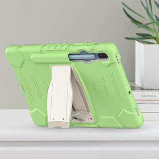 Husa Sigloo pentru tableta Samsung Galaxy Tab S8 Plus, S7 FE, S7 Plus, Rezistenta la Socuri, cu suport Kickstand, Verde cu Crem