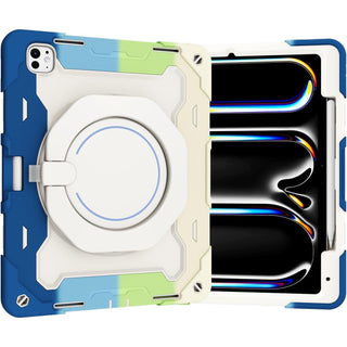 Husa premium Sigloo pentru Apple iPad Mini 7/6 (2024/2021), 8.3", Protectie Completa, Suport Creion, Stand Rotativ, Anti-Soc, Albastru multicolor