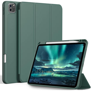 Husa premium pentru tableta Apple iPad Air 11" (2024), Air 5, Air 4, (11/10.9 Inch), Protectie Completa, Suport SmartPen, Verde inchis