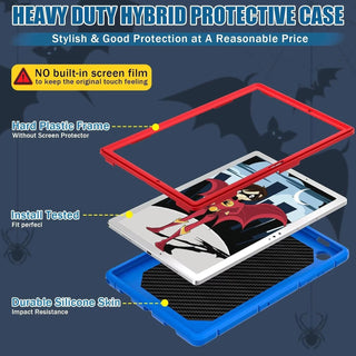 Husa Shockproof Armor pentru Samsung Galaxy Tab A8 (X200/X205), 10.5", Sigloo, stand Built-in, Protectie 360, Albastru Spider