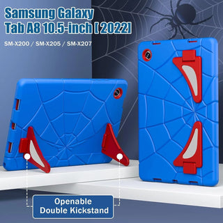 Husa Shockproof Armor pentru Samsung Galaxy Tab A8 (X200/X205), 10.5", Sigloo, stand Built-in, Protectie 360, Albastru Spider
