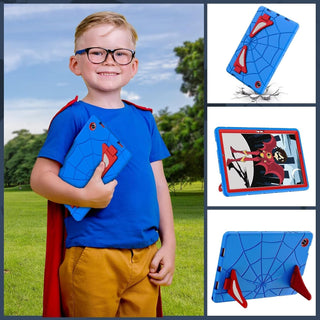 Husa Shockproof Armor pentru iPad 9.7" (iPad 5/6, Air 2, Pro 9.7) cu Suport Spider, Suport Creion, Protectie Rigida Antisoc – Albastru