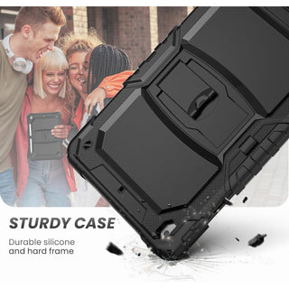 Husa Sigloo, pentru tableta Apple Ipad gen 9/8/7, 10.2 inch, Hybrid 3in1, 360 °protectie, suport kickstand, Stand, Corner Shockproof, Negru