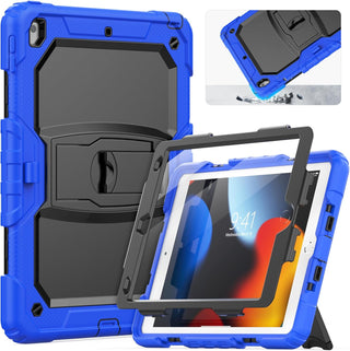 Husa Sigloo, pentru tableta Apple Ipad gen 9/8/7, 10.2 inch, Hybrid 3in1, 360 °protectie, suport smartpen, Stand, Corner Shockproof, Albastru