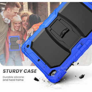 Husa Sigloo, pentru tableta Apple Ipad gen 9/8/7, 10.2 inch, Hybrid 3in1, 360 °protectie, suport smartpen, Stand, Corner Shockproof, Albastru