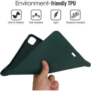 Husa premium pentru Apple iPad Air 11" (2024), Sigloo, Husa de protectie moale din silicon TPU – Ultra Slim, Anti-Soc, Anti-Zgarieturi, Verde