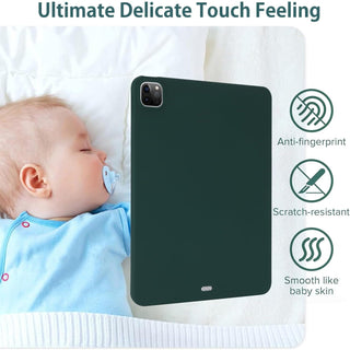 Husa premium pentru Apple iPad Air 11" (2024), Sigloo, Husa de protectie moale din silicon TPU – Ultra Slim, Anti-Soc, Anti-Zgarieturi, Verde