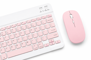 Kit Tastatură + Mouse Wireless Bluetooth Sigloo®, compatibil cu orice tableta, smartphone, laptop, Tv, calculator, Slim, Silențios, Multi-Device (iOS/Android/Windows), Roz