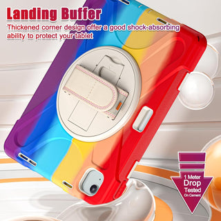 Husa reziztenta pentru iPad Air 10.9" (Gen. 5/4) si iPad Pro 11" (Gen. 1–4), Carcasa rezistenta 3-in-1, Stand, Curea mana, Rosu colorat