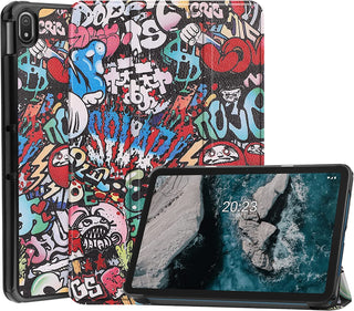 Husă Slim Sigloo Smart Cover Trifold pentru Nokia T21, Graffity