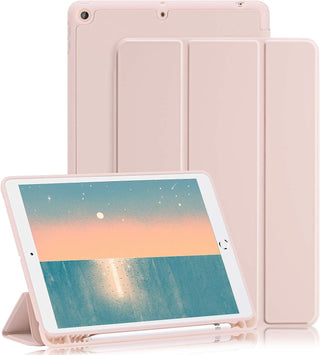 Husă premium iPad 7/8/9, Sigloo, piele sintetică, Pink