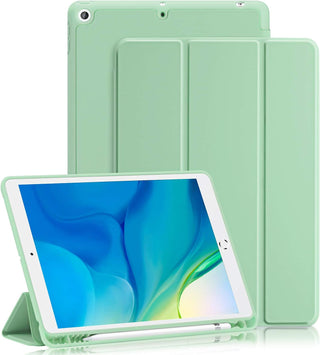 Husă premium iPad 7/8/9, Sigloo, verde, piele sintetică