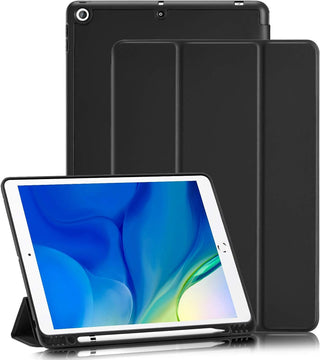 Husă premium iPad 7/8/9, Sigloo, piele sintetică, negru