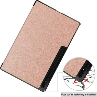 Husa pentru Samsung Galaxy Tab S9 Plus / S9 FE+, 12.4 inch UltraSlim de tip stand, functie sleep/wake-up, Smart Cover, model Pink, Sigloo