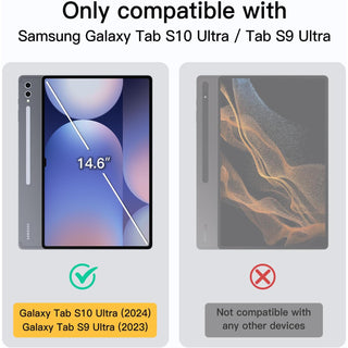 Husa Sigloo pentru Samsung Galaxy Tab S10/S9 Ultra 14.6", suport S Pen, stand tri-fold, auto wake/sleep, negru
