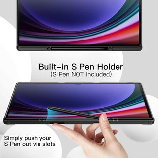 Husa Sigloo pentru Samsung Galaxy Tab S10/S9 Ultra 14.6", suport S Pen, stand tri-fold, auto wake/sleep, Blue