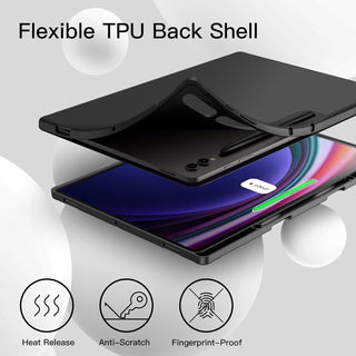Husa Sigloo pentru Samsung Galaxy Tab S10/S9 Ultra 14.6", suport S Pen, stand tri-fold, auto wake/sleep, negru