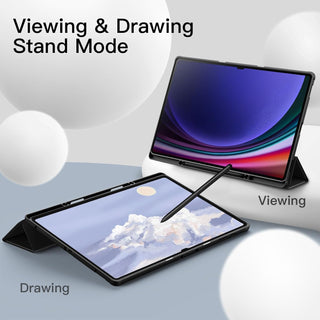 Husa Sigloo pentru Samsung Galaxy Tab S10/S9 Ultra 14.6", suport S Pen, stand tri-fold, auto wake/sleep, negru