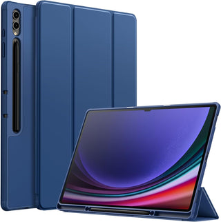 Husa Sigloo pentru Samsung Galaxy Tab S10/S9 Ultra 14.6", suport S Pen, stand tri-fold, auto wake/sleep, dark Blue