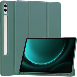 Husa Sigloo pentru Samsung Galaxy Tab S10/S9 Ultra 14.6", suport S Pen, stand tri-fold, auto wake/sleep, Pine Green