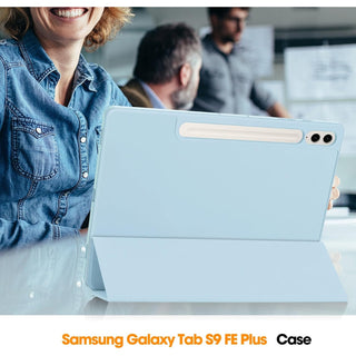 Husa Sigloo pentru Samsung Galaxy Tab S10/S9 Ultra 14.6", suport S Pen, stand tri-fold, auto wake/sleep, Blue