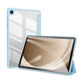 Husa premium pentru Samsung Galaxy Tab A7 (SM-T500/T505/T507), 10.4", Sigloo, interior de piele sintetica, suport Smart Pen, spatele din policarbonat transparent, rezistent la socuri, Blue
