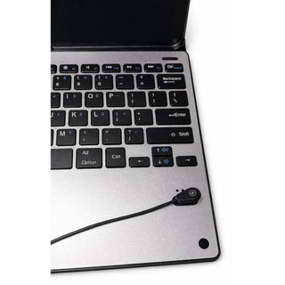 Husa cu tastatura metalica, detasabila, Bluetooth, pentru tableta Ipad Pro 12.9 (2018/2022), Sigloo, negru, 12.9"