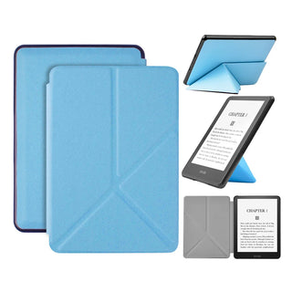 Husa Origami Sigloo pentru Kindle Scribe 10.2", Piele PU, Suport Stilou, Albastru Deschis