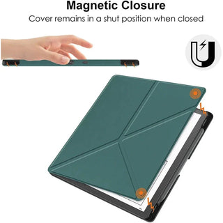 Husa Origami Sigloo pentru Kindle Scribe 10.2", Piele PU, Suport Stilou, Albastru Deschis
