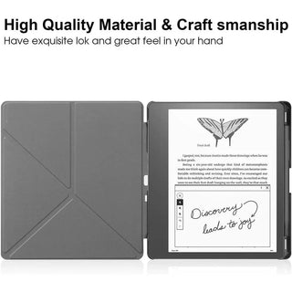 Husa Slim Sigloo Origami pentru Kindle Scribe 10.2", Verde inchis, Piele PU, Suport Stilou