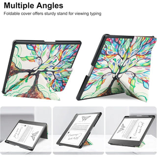 Husa Slim Sigloo Origami pentru Kindle Scribe 10.2", Verde inchis, Piele PU, Suport Stilou