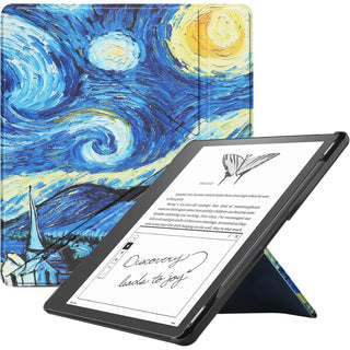 Husa pentru Kindle Scribe 10.2", Sigloo, Abstract, tip origami, Piele PU, Functie Auto Sleep/Wake