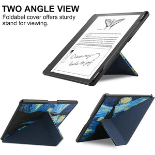 Husa pentru Kindle Scribe 10.2", Sigloo, Abstract, tip origami, Piele PU, Functie Auto Sleep/Wake