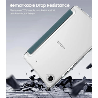 Husa premium pentru Samsung Galaxy Tab A11/A9 (2025/2023), 8.7", Sigloo, interior de piele sintetica, suport Smart Pen, rezistent la socuri, Verde
