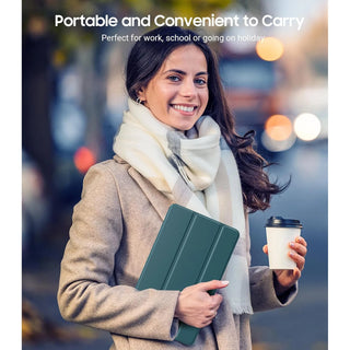 Husa premium pentru Samsung Galaxy Tab A11/A9 (2025/2023), 8.7", Sigloo, interior de piele sintetica, suport Smart Pen, rezistent la socuri, Verde