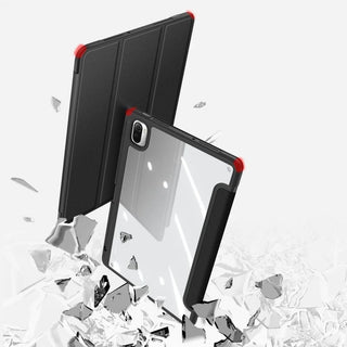 Husa Smart Case cu Auto Sleep/Wake, TPU Flexibil, Suport Stylus, Compatibila cu Huawei MatePad T10 9.7” / T10s 10.1” (2021), Spate Translucid, Negru