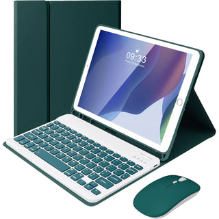 Husa cu tastatura si mouse Wireless, Bluetooth, pentru tableta Xiaomi RedMi Pad SE 11" (2025), Sigloo, Verde Pin