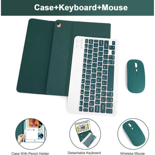 Husa cu tastatura si mouse Wireless, Bluetooth, pentru tableta Lenovo Tab 10.1" 2025 TB311, Sigloo, Pine Green