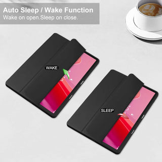 Husa premium Sigloo pentru Lenovo K11 Gen2/ Idea Tab 11(2025), 11", suport Smart Pen, piele sintetica, policarbonat transparent, Black